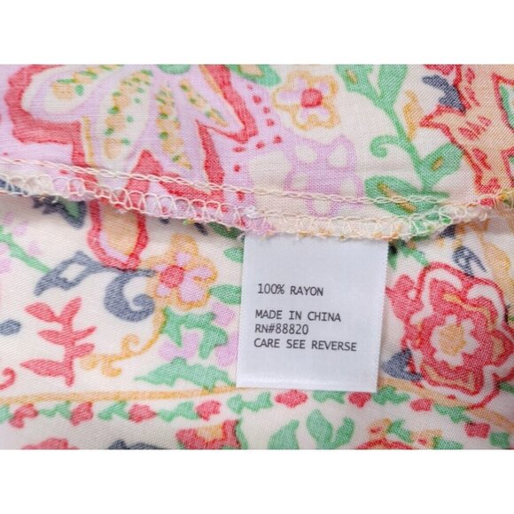 Cynthia Rowley Womens Floral Paisley Blouse 1X Button Back Lightweight Rayon Top - Picture 4 of 8